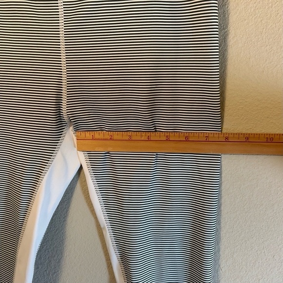 Allfenix Medium Grey White Stripe Leggings Athleisure Workout Performance Womens - Picture 11 of 16